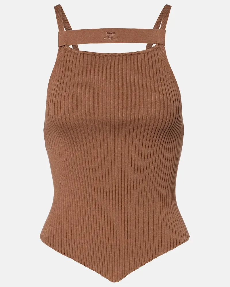 Courrèges Courrèges Tanktop aus Rippstrick Braun