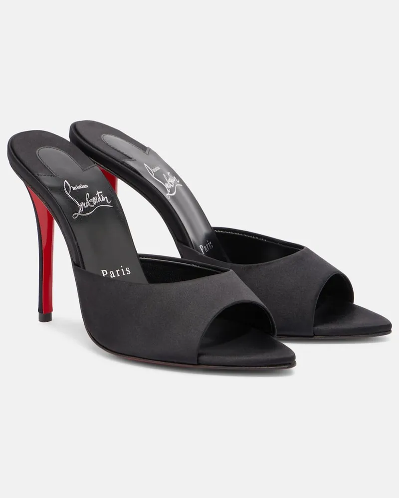 Christian Louboutin Pantoletten Miss Z 100 aus Satin Schwarz