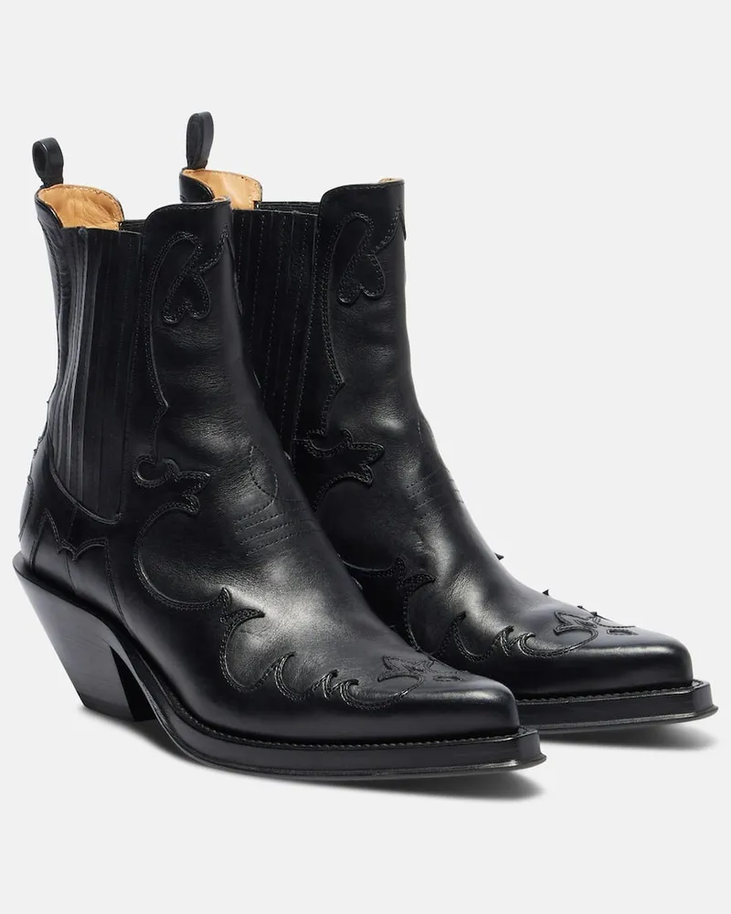 Gabriela Hearst Westernstiefel Cassidy aus Leder Schwarz