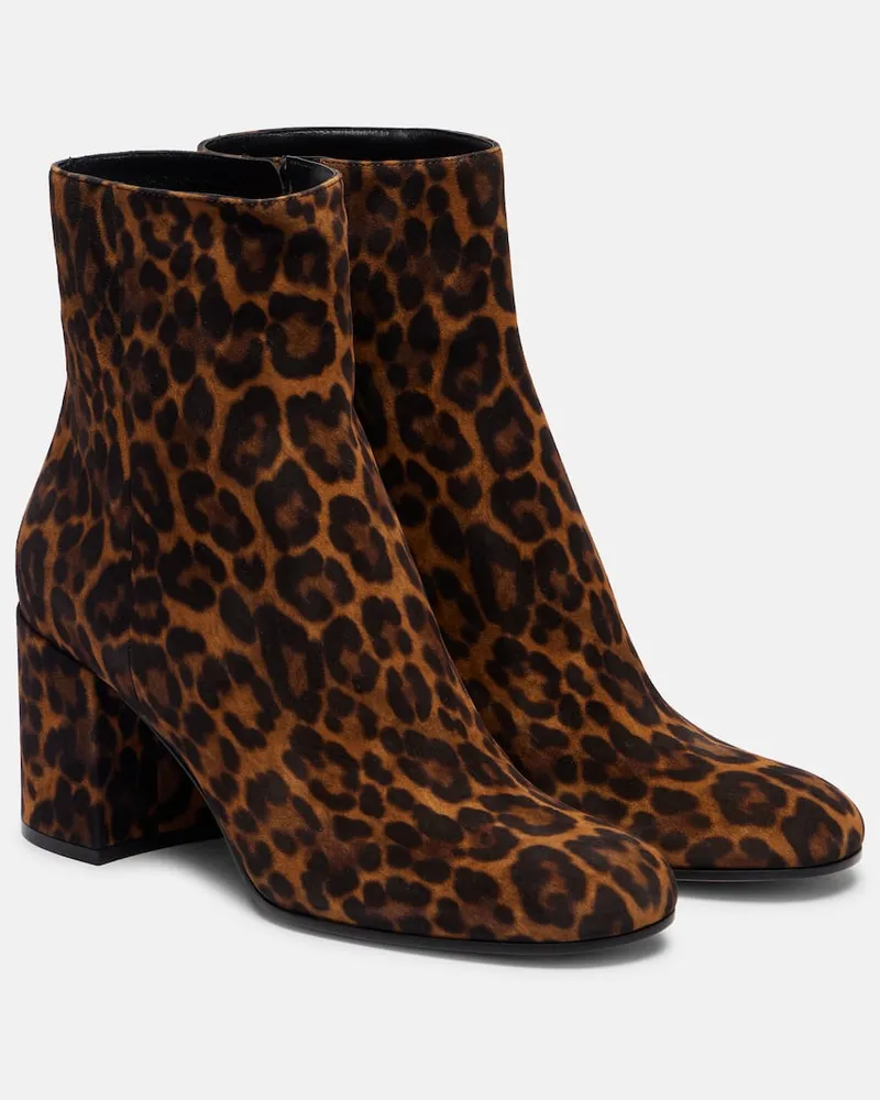 Gianvito Rossi Ankle Boots Joelle 70 aus Veloursleder Braun