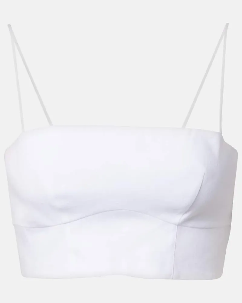 Gabriela Hearst Cropped-Top Blazie aus Leinen Weiß
