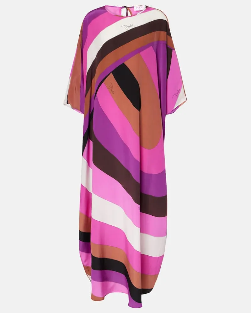 Emilio Pucci Kaftan Iride aus Crêpe de Chine aus Seide Multicolor