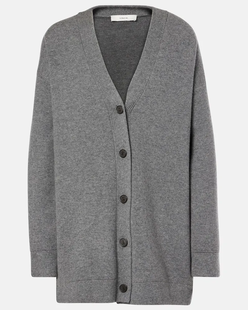 Vince Oversize-Cardigan aus einem Wollgemisch Grau