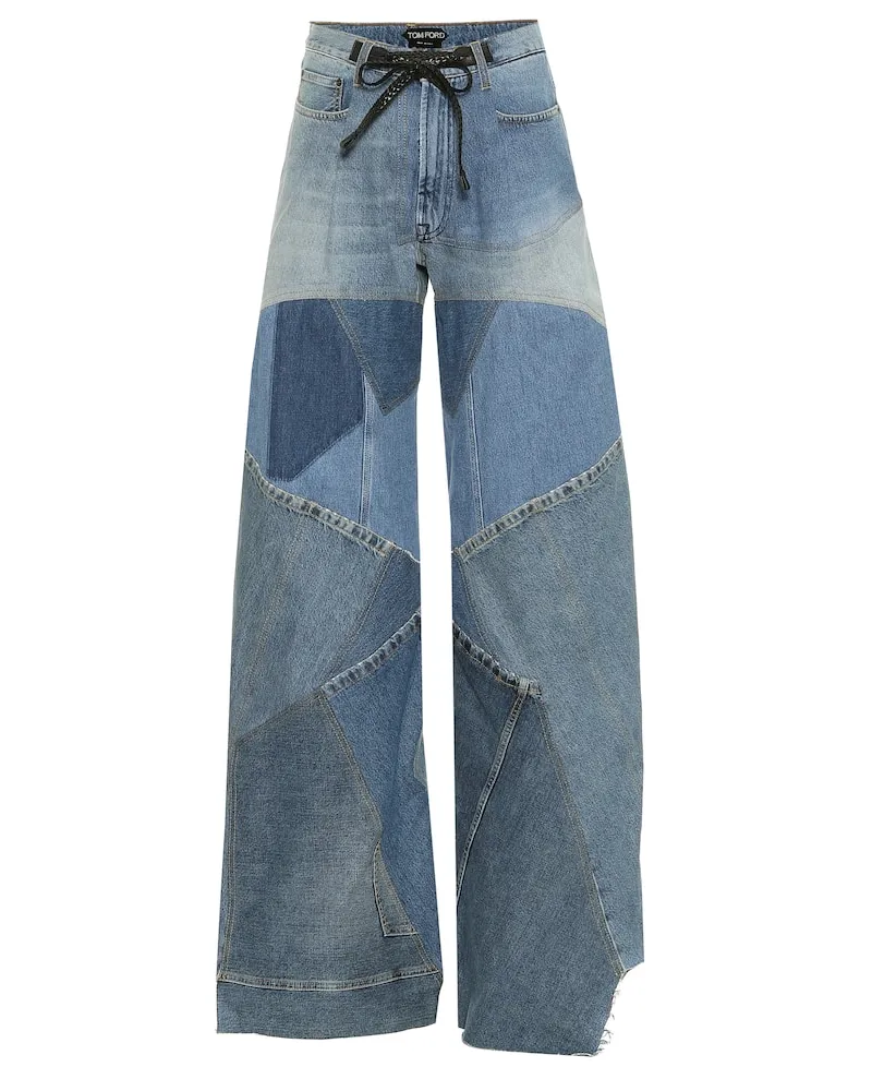 Tom Ford High-Rise WIde-Leg Jeans Blau