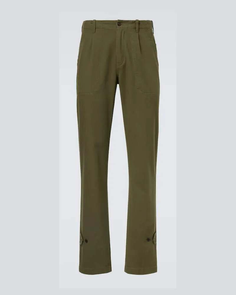 Dunhill Gerade Hose aus Baumwolle Grün