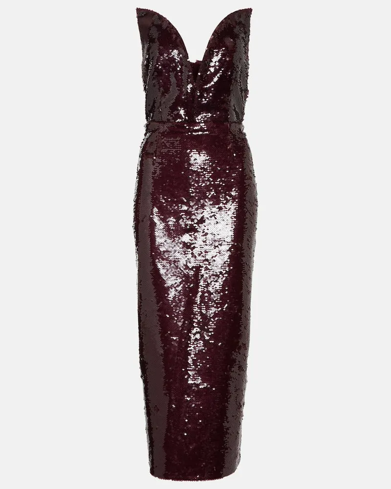 Roland Mouret Midikleid mit Pailletten Lila
