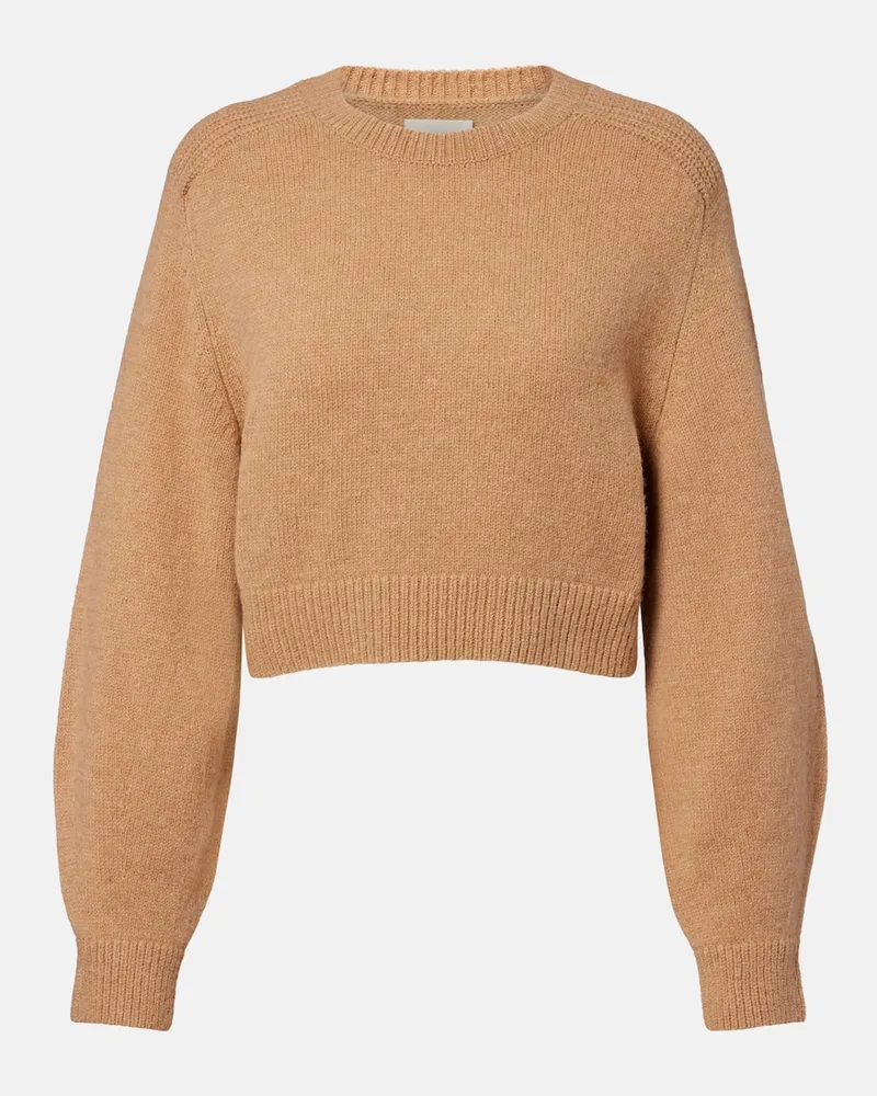 KHAITE Cropped-Pullover Masie aus Wolle und Kaschmir Beige