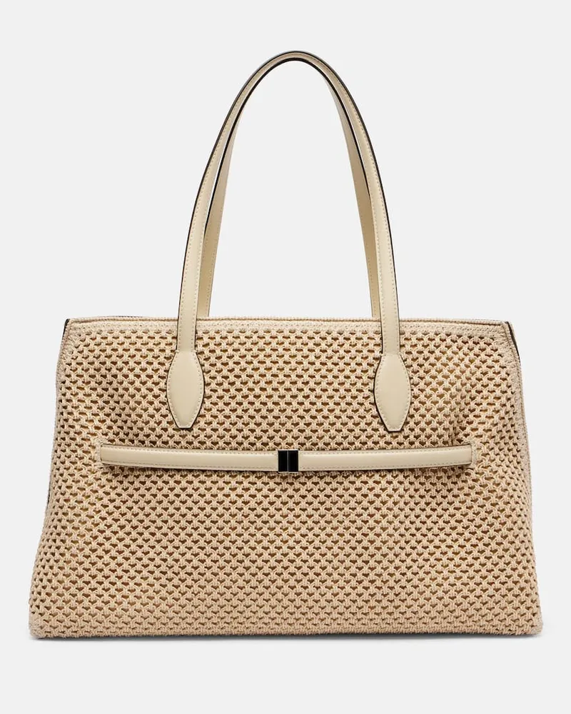 Totême Tote Bag Lounge mit Leder Beige
