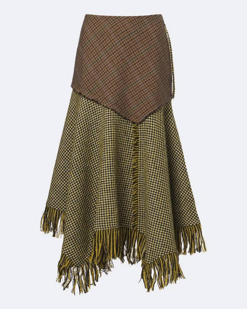 Ganni Midirock aus einem Wollgemisch Multicolor