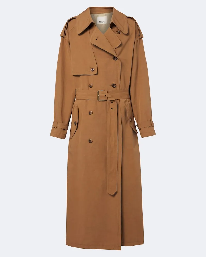 Isabel Marant Trenchcoat Violette aus Baumwolle und Leinen Braun