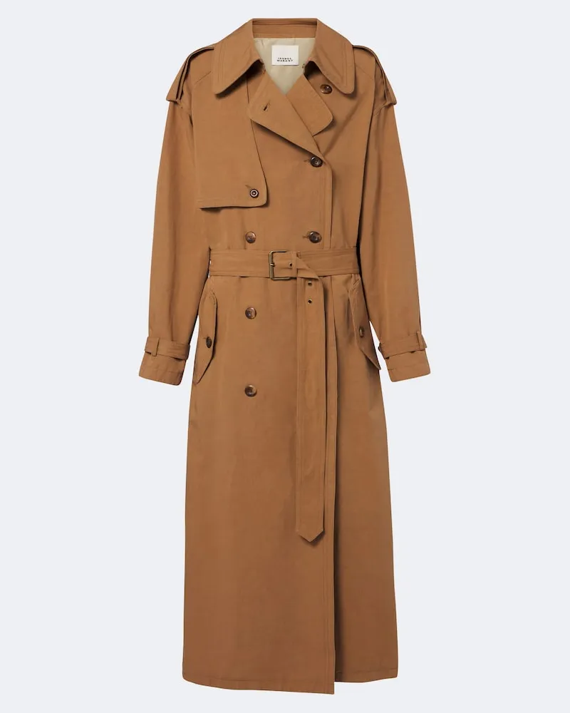 Isabel Marant Trenchcoat Violette aus Baumwolle und Leinen Braun
