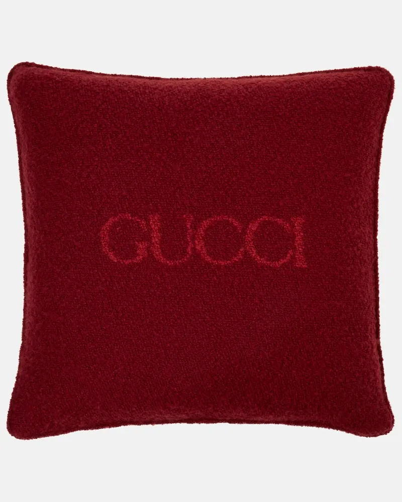 Gucci Kissen aus Bouclé Rot