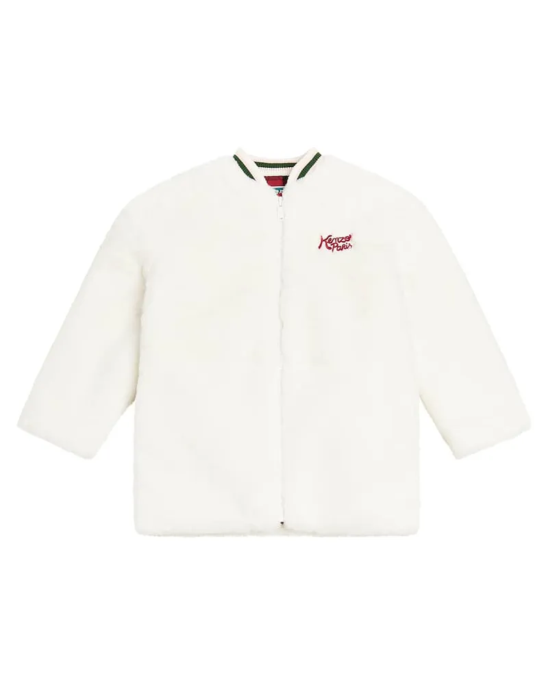Kenzo Mantel aus Faux Fur Weiß