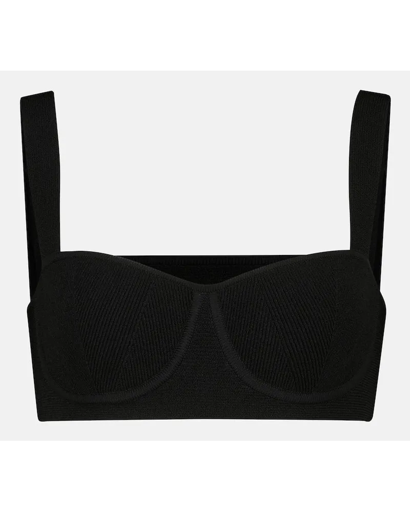 GALVAN Bralette Nyx aus Strick Schwarz