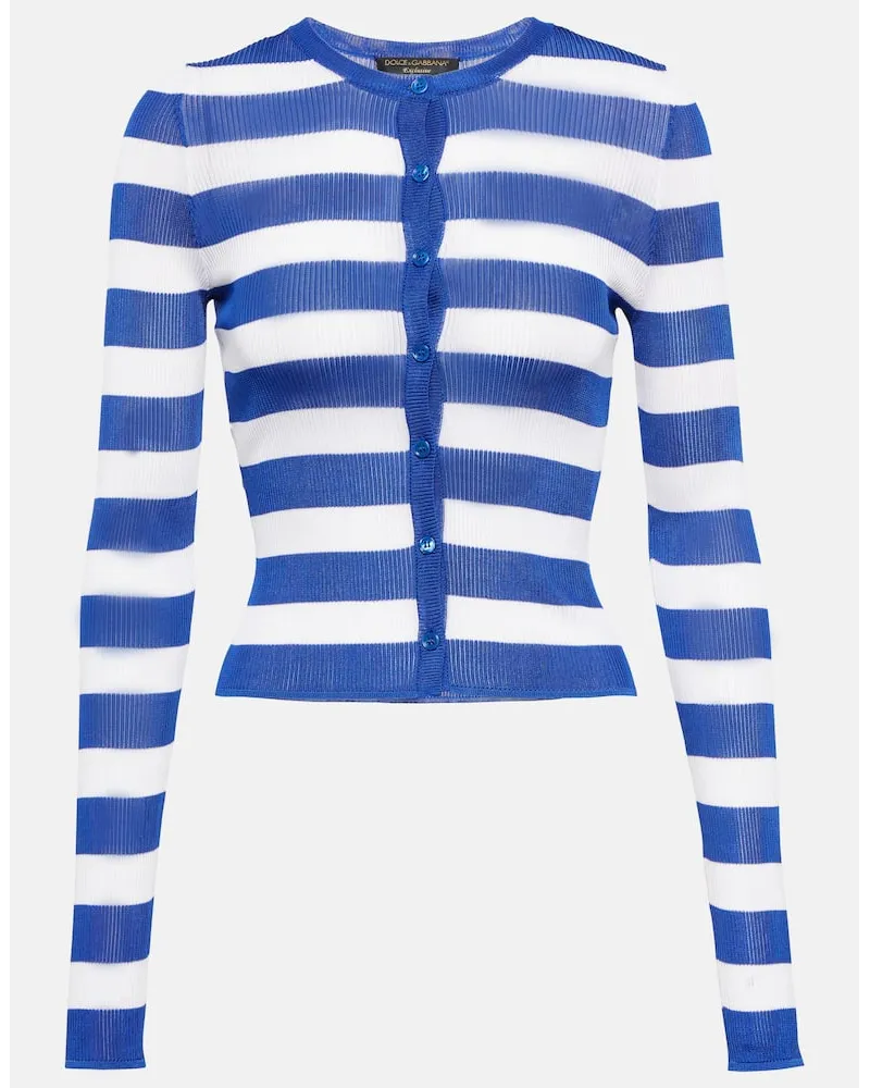 Dolce & Gabbana Cardigan Portofino aus Rippstrick Multicolor