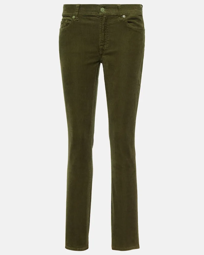7 for all mankind Mid-Rise-Hose Roxanne aus Cord Grün