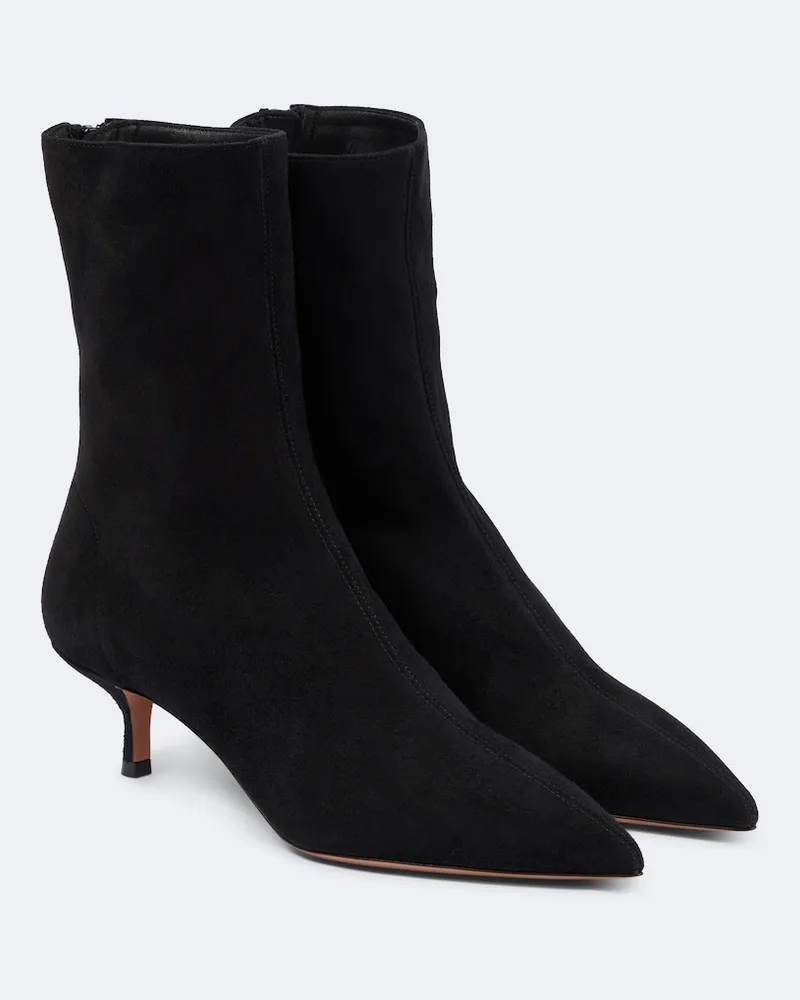 Aquazzura Stiefeletten Montmartre 50 aus Veloursleder Schwarz