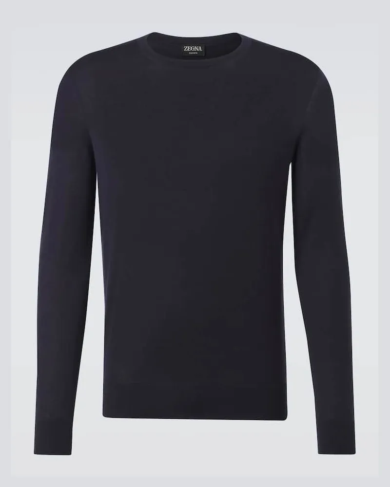 Ermenegildo Zegna Pullover Casheta aus Kaschmir und Seide Blau
