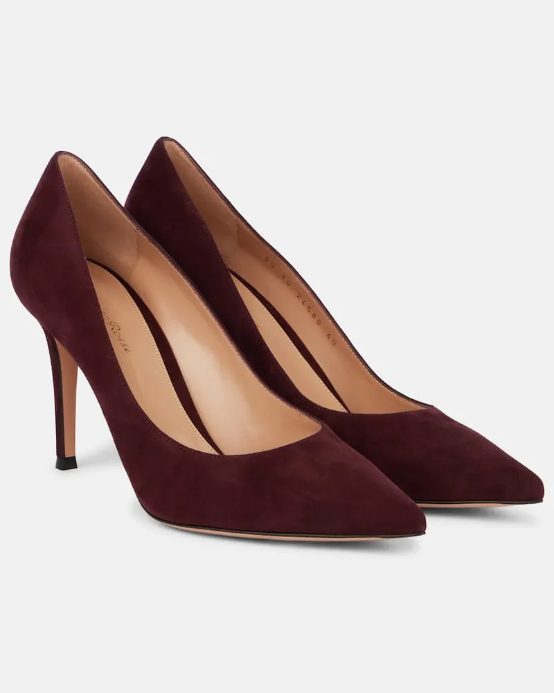 Gianvito Rossi Pumps Gianvito 85 aus Veloursleder Burgunderrot