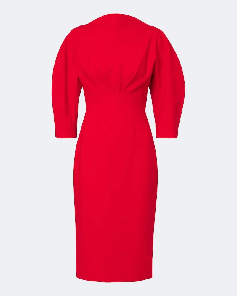Carolina Herrera New York Cocktailkleid aus einem Wollgemisch Rot