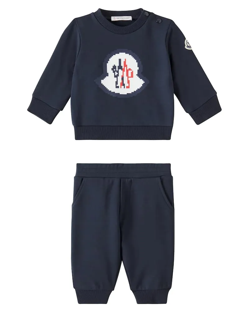 Moncler Set aus Sweatshirt und Jogginghose Blau
