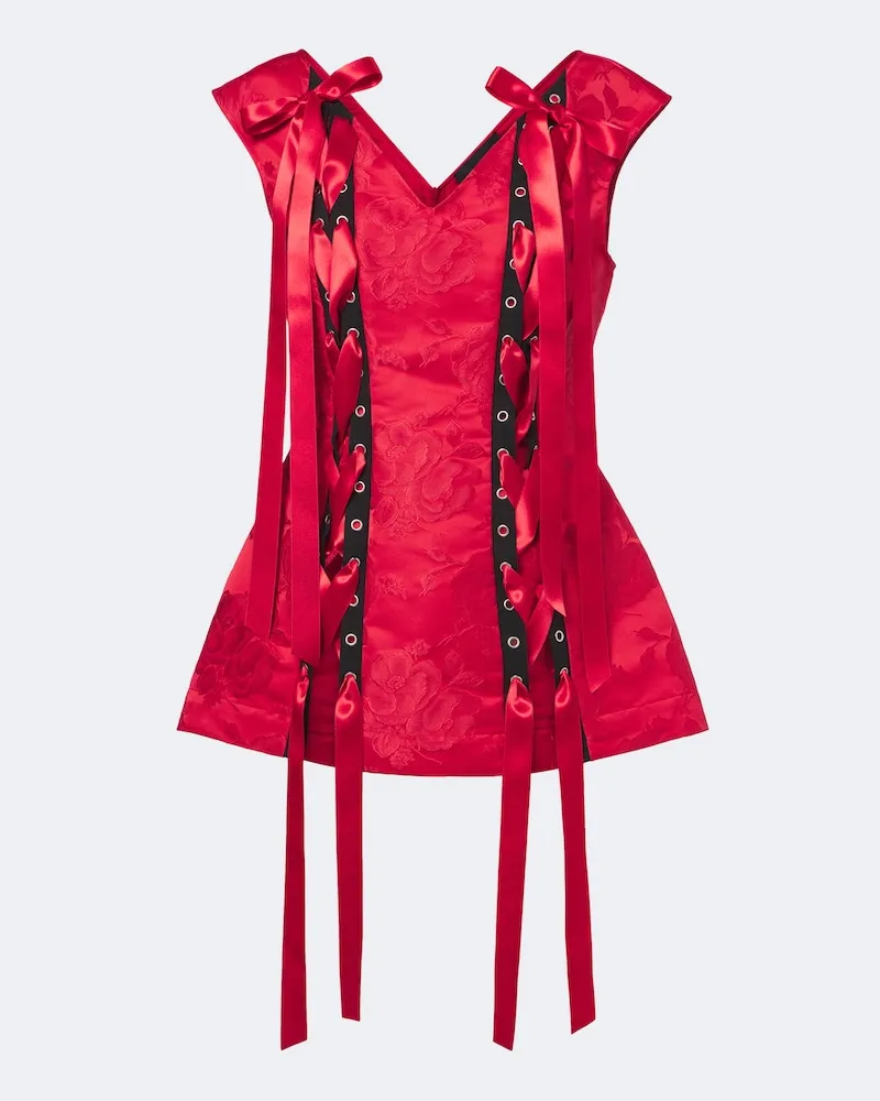 Simone Rocha Top aus Brokat Rot