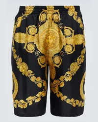 Versace Bedruckte Shorts aus Seiden-Twill Multicolor