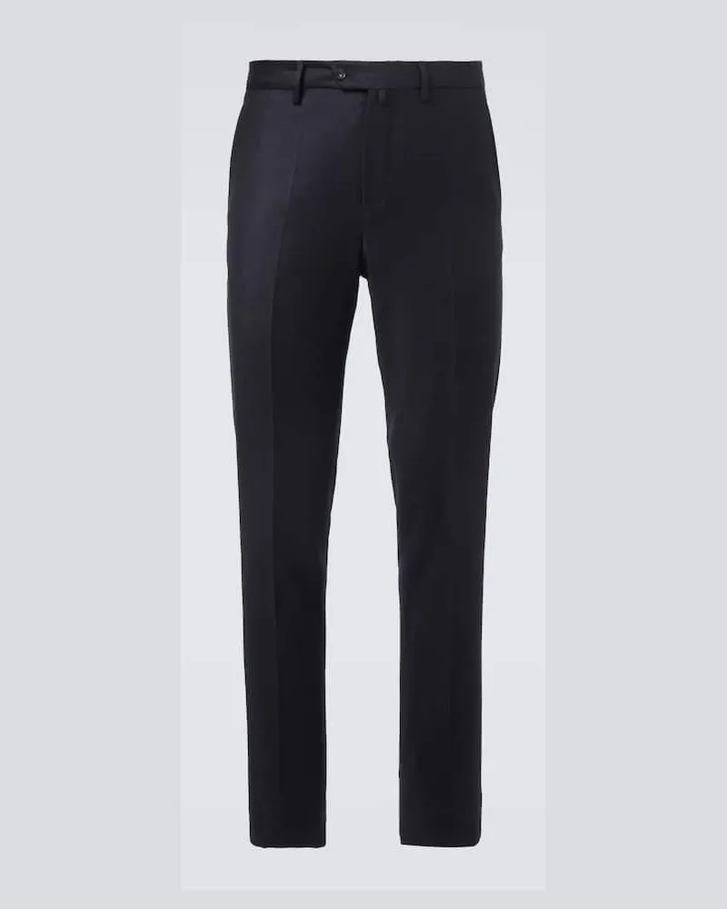 Loro Piana Gerade Hose Carlo aus Wolle und Kaschmir Blau