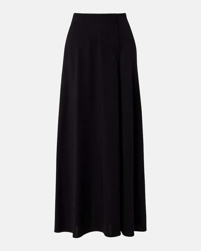 Max Mara Maxirock Stilla aus Schurwolle Schwarz