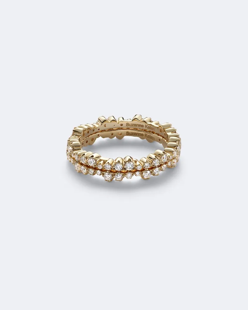 Suzanne Kalan Vorsteckringe Ivy aus 18kt Gelbgold mit Diamanten Gold