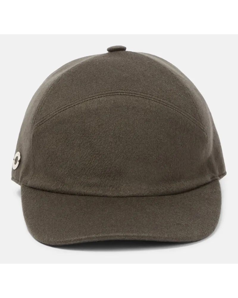 Loro Piana Baseballcap aus Kaschmir Gruen