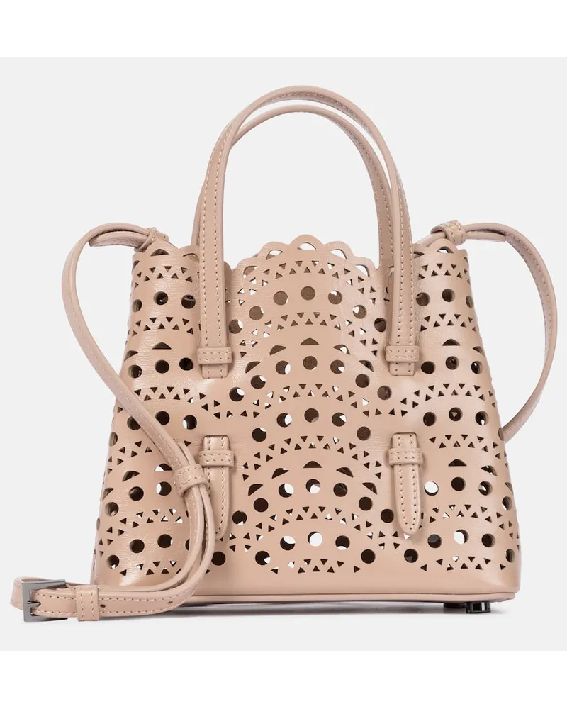 Alaïa Alaia Tote Le Mina 16 Vivienne Wave Micro aus Leder Pink