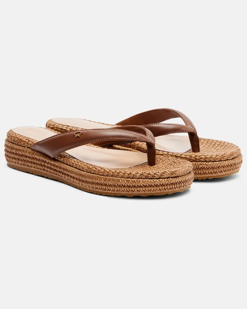 Gianvito Rossi Espadrille-Sandalen Tahiti aus Leder Braun