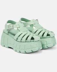 Miu Miu Plateausandalen Fisherman Gruen