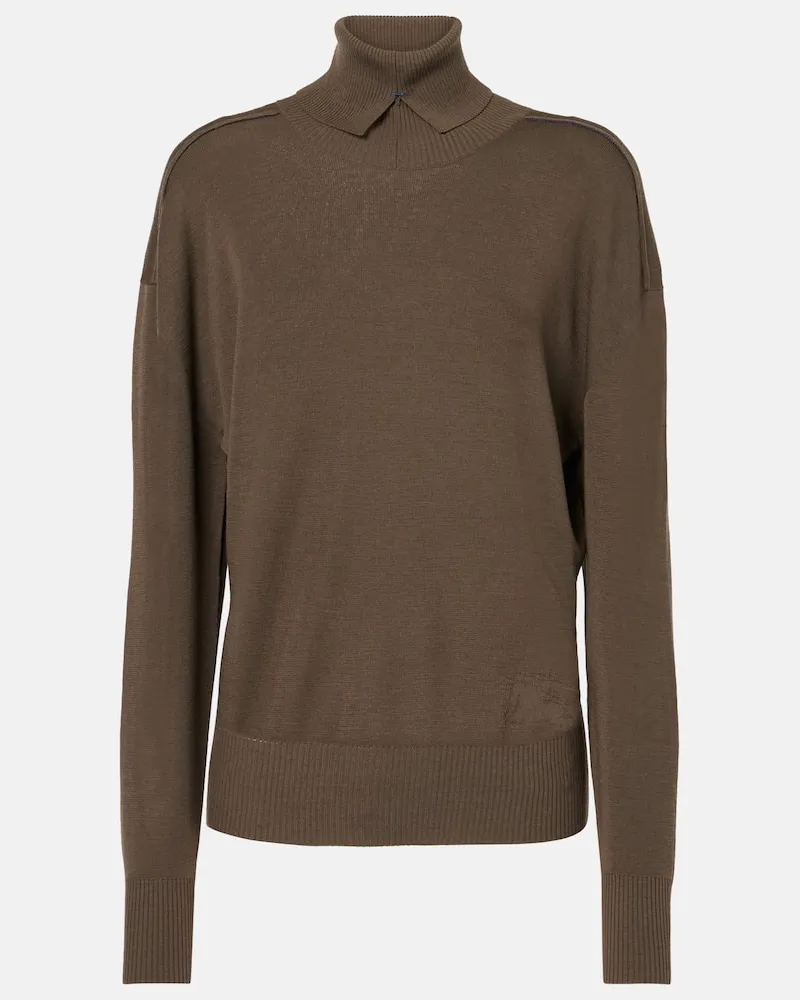Burberry Rollkragenpullover aus Woll-Chenille Braun