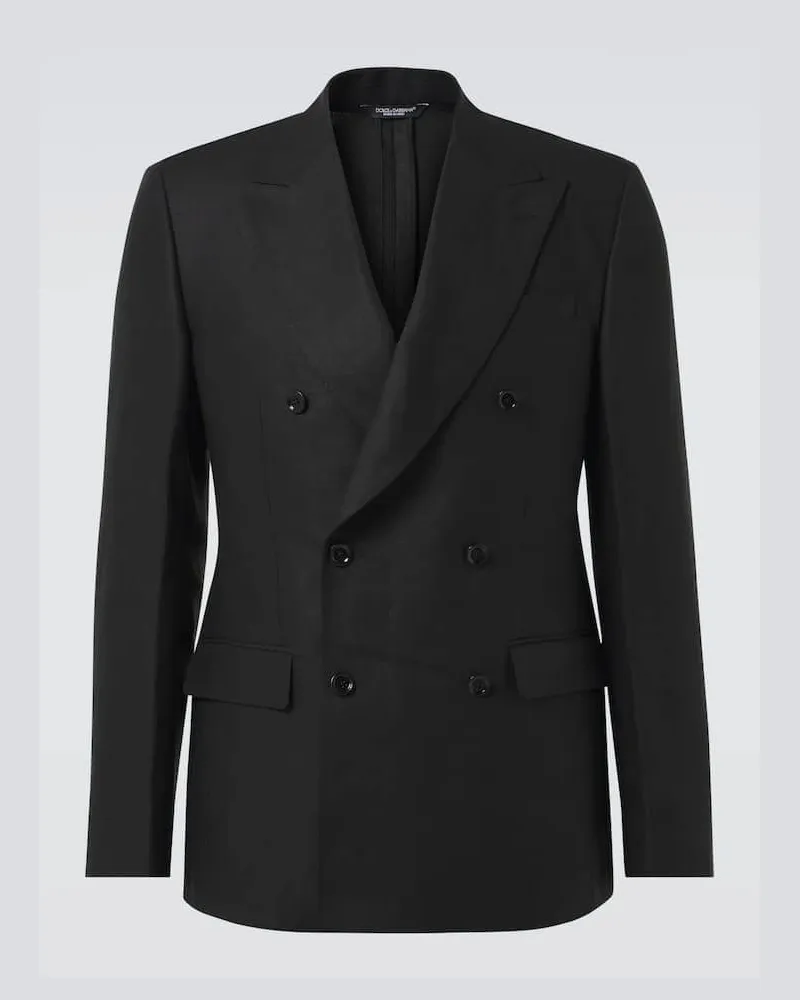 Dolce & Gabbana Anzugjacke aus Leinen Schwarz