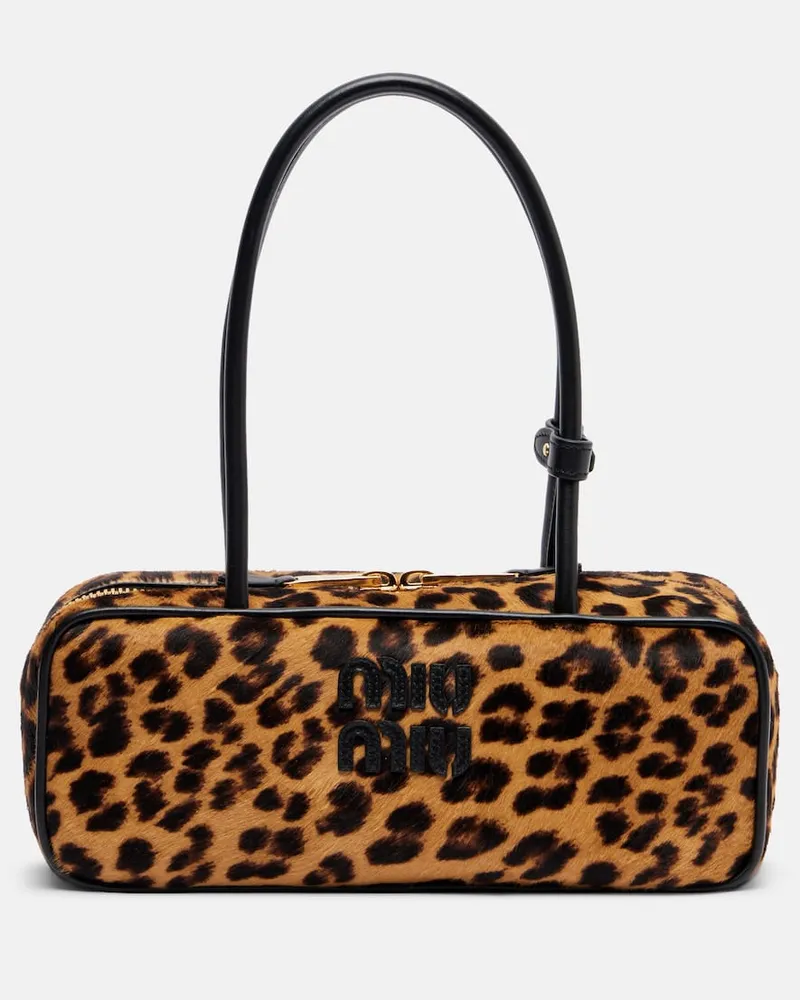 Miu Miu Schultertasche aus Kalbshaar Braun