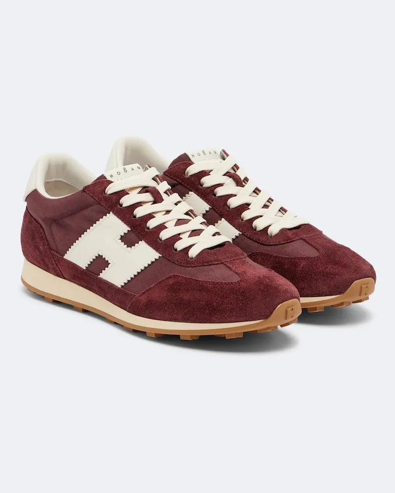 Hogan Sneakers aus Veloursleder Burgunderrot