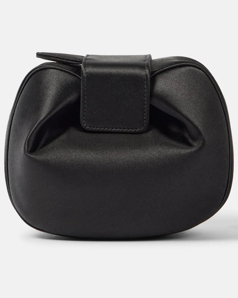 Gabriela Hearst Clutch Soft Demi aus Satin Schwarz