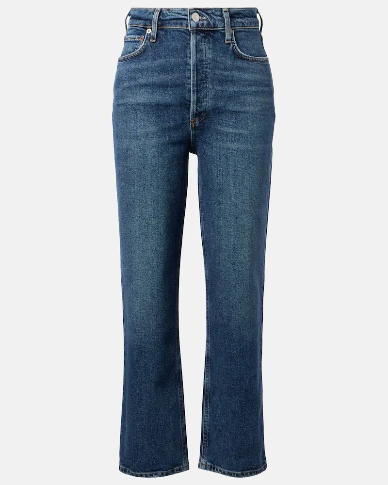 AGOLDE Straight Jeans '90s Pinch Waist Crop Blau