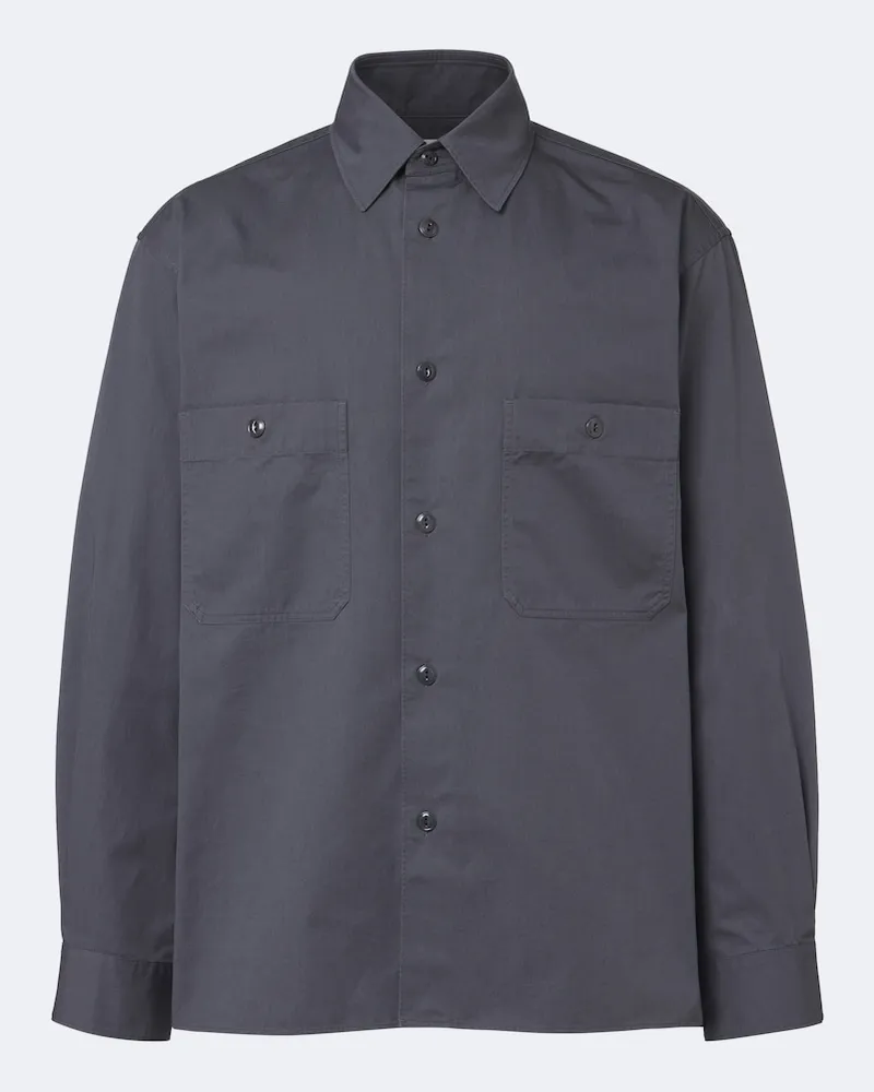 Christophe Lemaire Hemd aus Baumwoll-Twill Blau