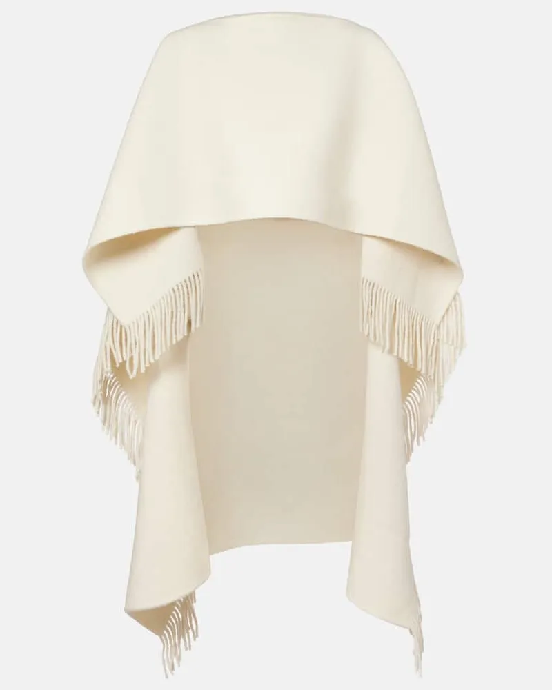 Totême Poncho aus einem Wollgemisch Weiß