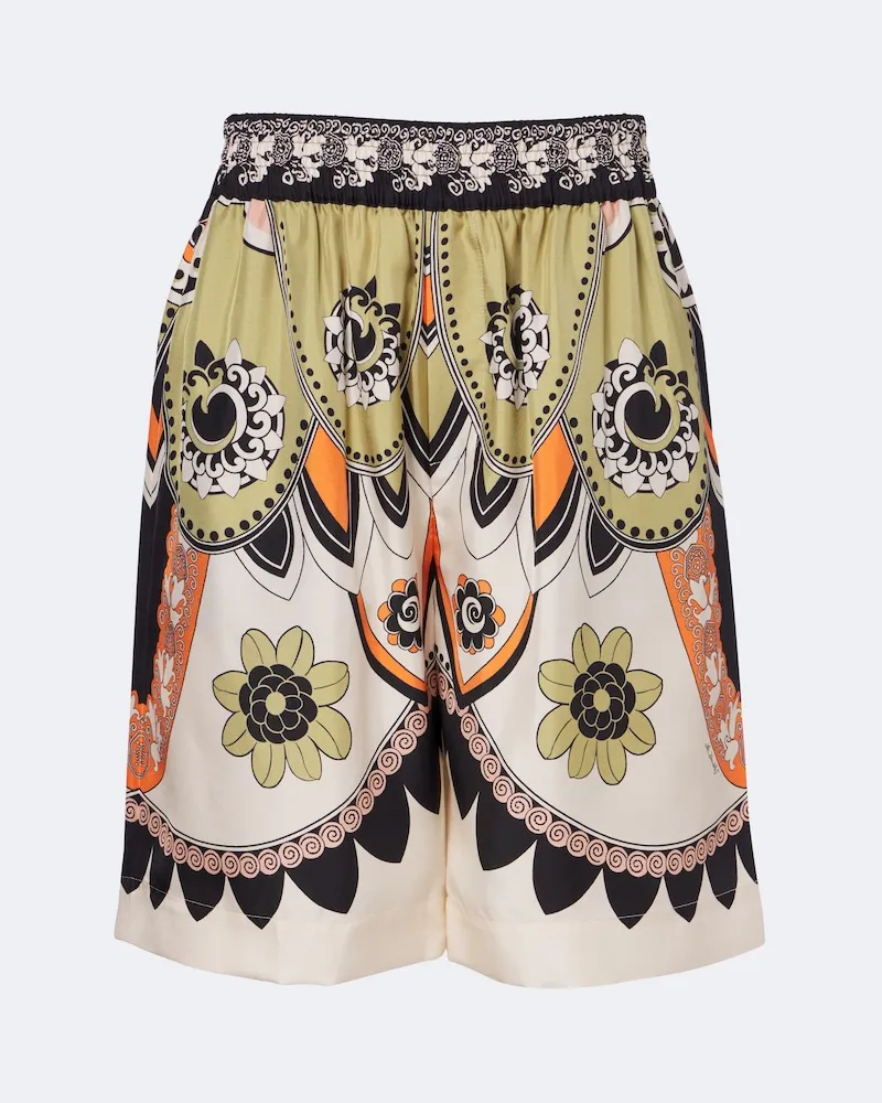La DoubleJ Bedruckte Bermudashorts aus Seidentwill Multicolor