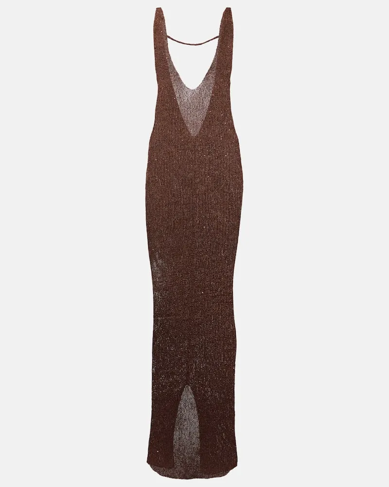 BANANHOT Maxikleid Sunny mit Pailletten Braun