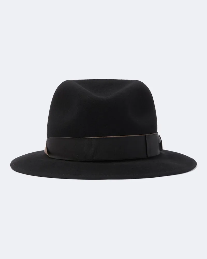 Borsalino Fedora-Hut Country aus Wolle Schwarz