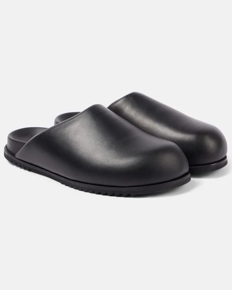Rick Owens Slippers Granola aus Leder Schwarz