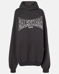 Balenciaga Hoodie aus Baumwoll-Jersey Grau