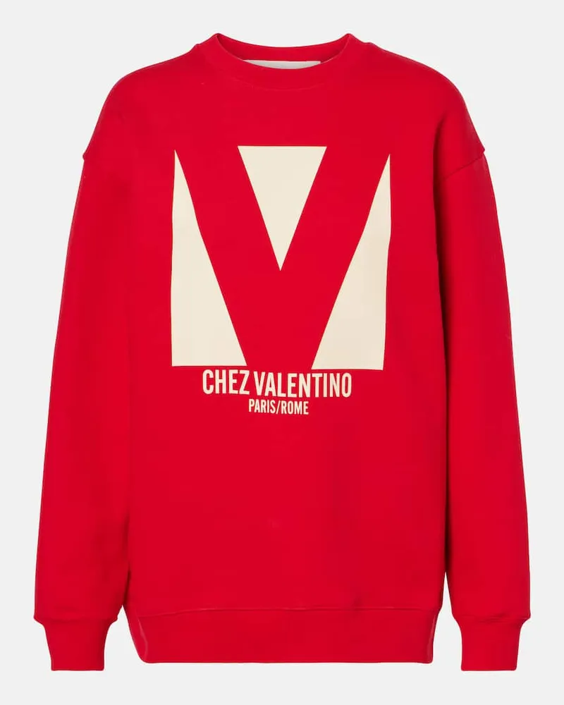 Valentino Garavani Sweatshirt Chez Valentino aus Baumwoll-Jersey Rot