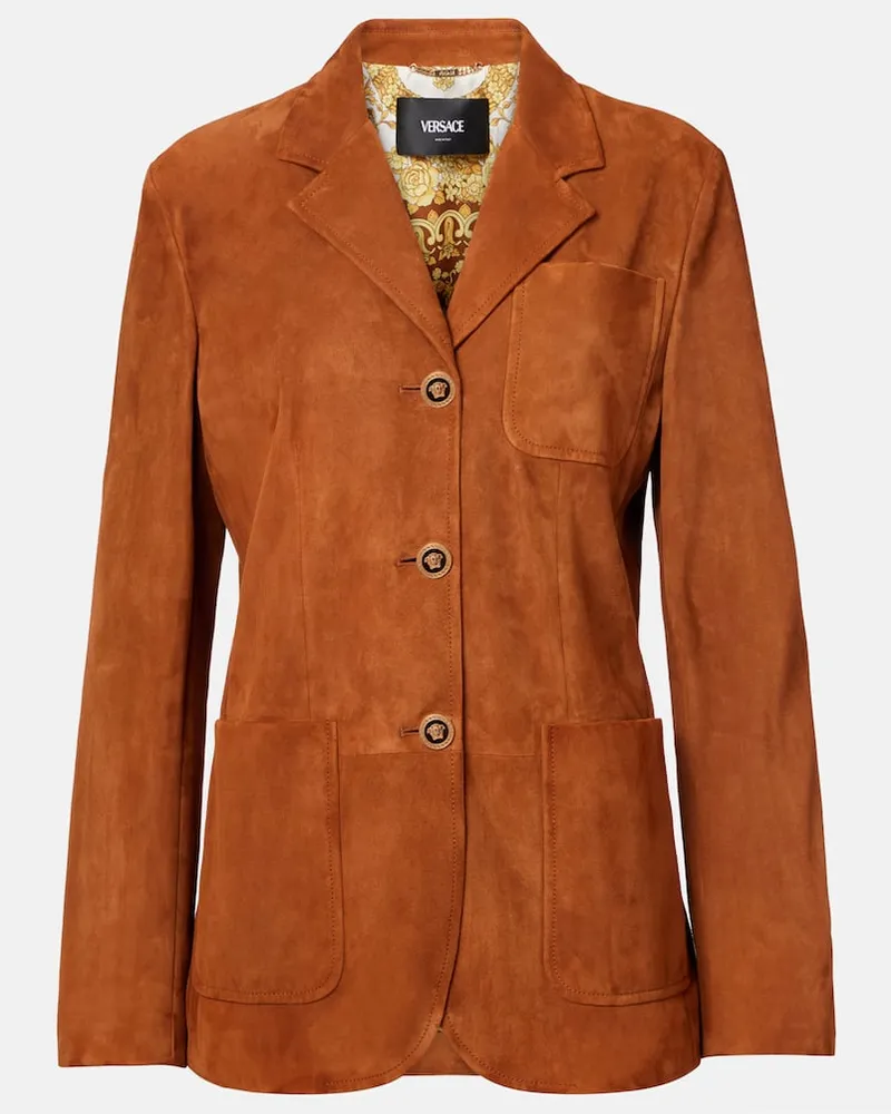 Versace Blazer Medusa aus Veloursleder Braun