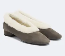 Ballerinas Delia aus Veloursleder mit Shearling